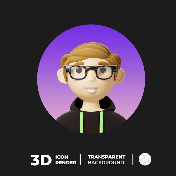 PSD avatar programmatore 3d