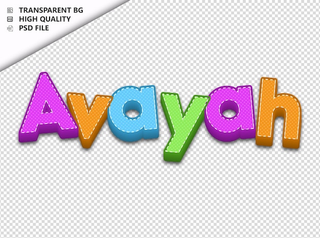 Avayah tipografia texto colorido craft primavera psd transparente