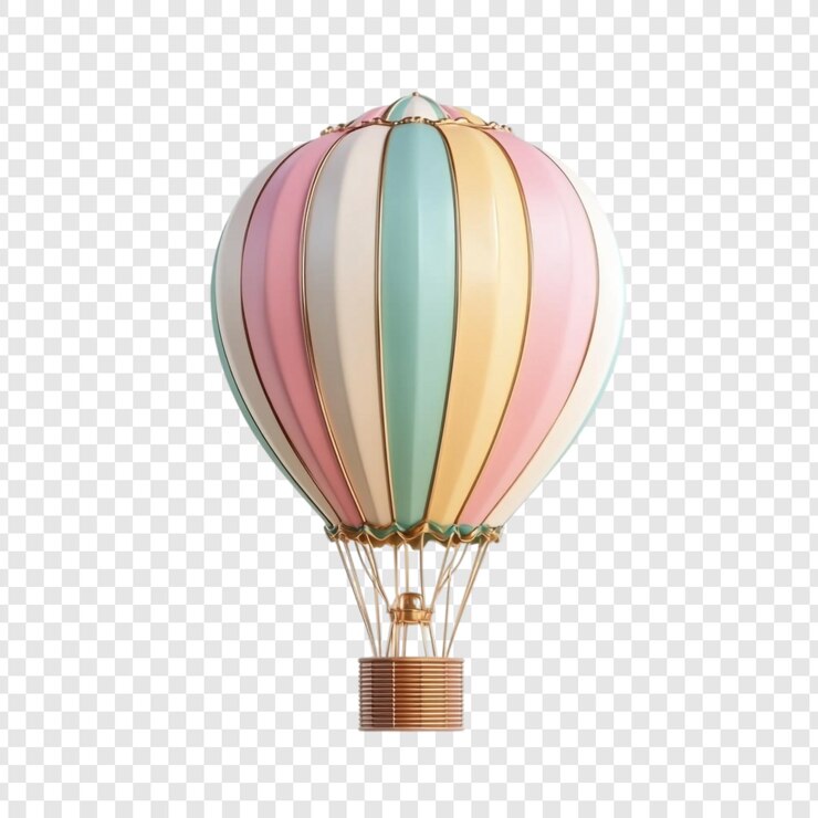 PSD aventura de vuelo soñador en globo de aire caliente pastel