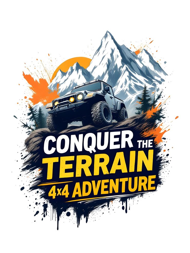 PSD des aventures hors route avec une jeep 4x4 pionnière