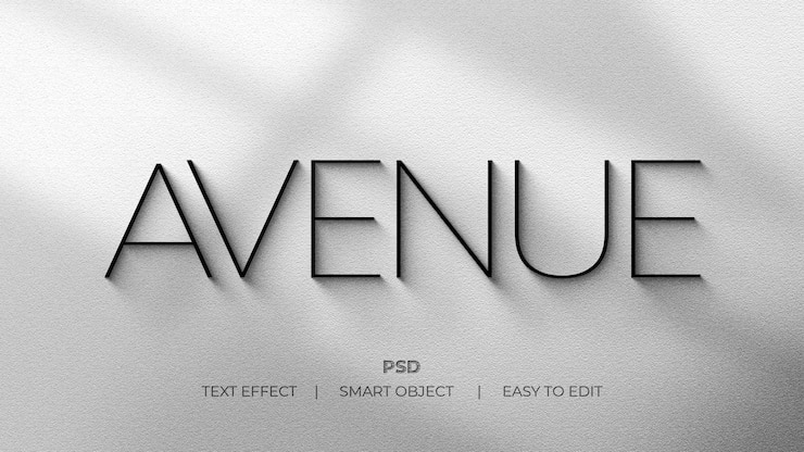 PSD avenue bearbeitbarer texteffekt