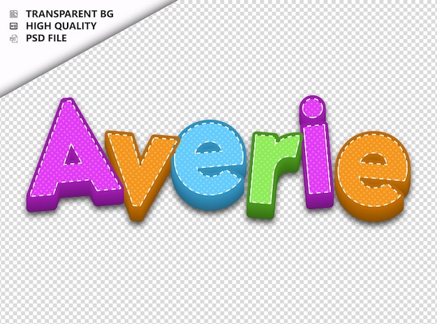 PSD averie typography text colorful craft spring psd transparent