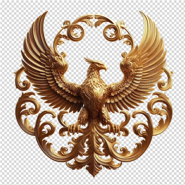 PSD avian majesty golden bird em 3d