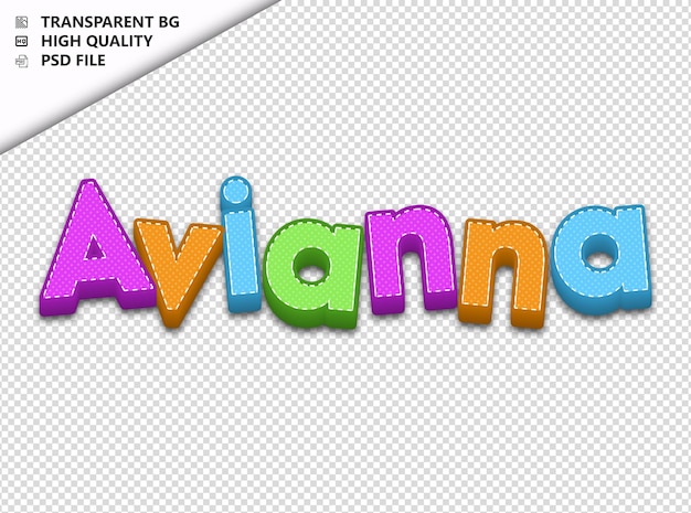 PSD avianna typography text colorful craft spring psd transparent