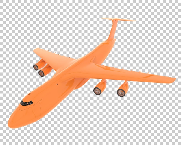 Avião de carga na ilustração de renderização 3d de fundo transparente