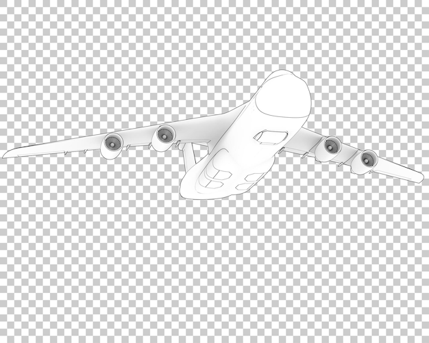 PSD avião de carga na ilustração de renderização 3d de fundo transparente