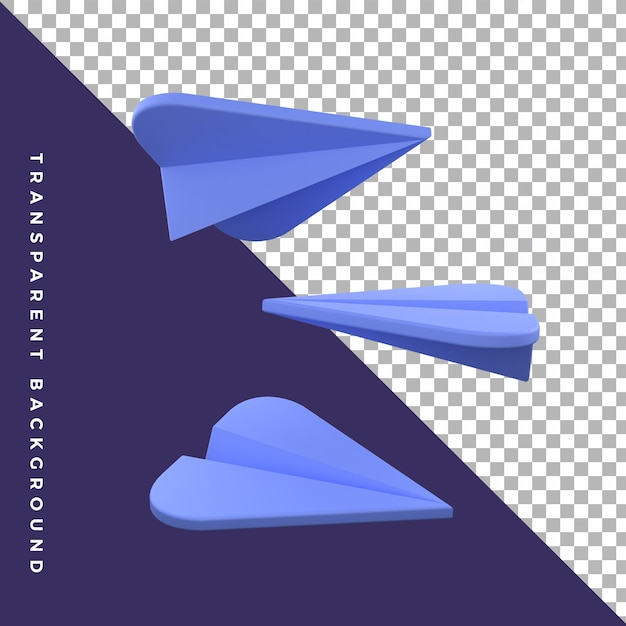 avião de papel 3d pacote de vários ângulos