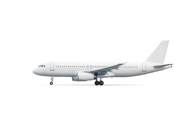 Avião de passageiros branco moderno isolado