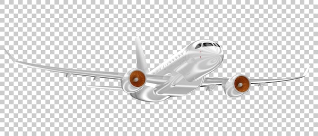 PSD avião voando isolado na ilustração de renderização 3d de fundo transparente