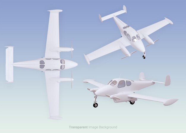 PSD avion blanc cessna skycourier avec sur un fond d'image transparent isolé rendu 3d