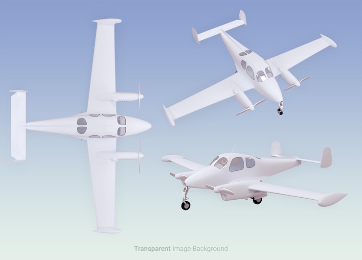 PSD avion blanc cessna skycourier avec sur un fond d'image transparent isolé rendu 3d