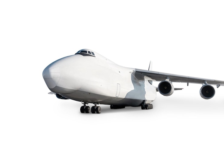 PSD avión de carga blanco de fuselaje ancho aislado