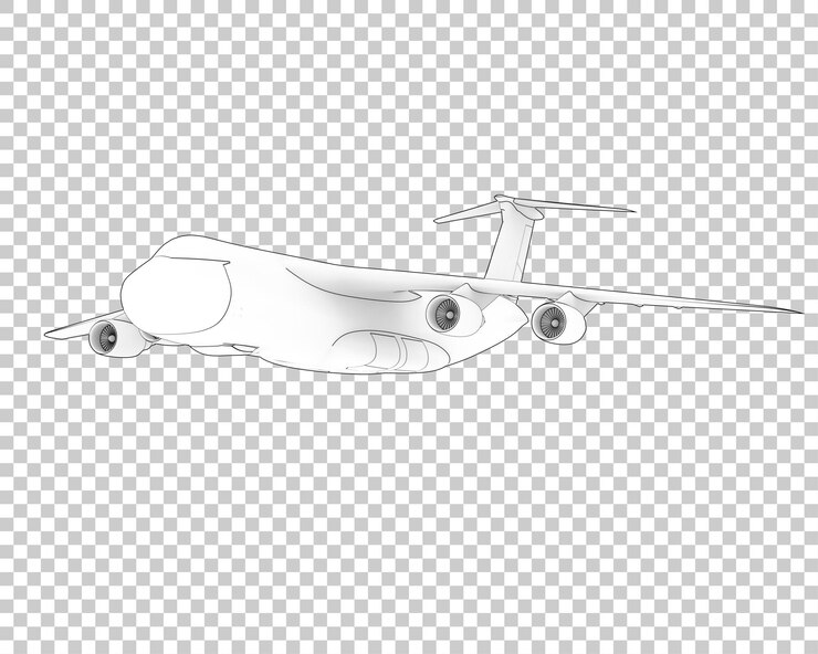 PSD avión de carga sobre fondo transparente ilustración de renderizado 3d