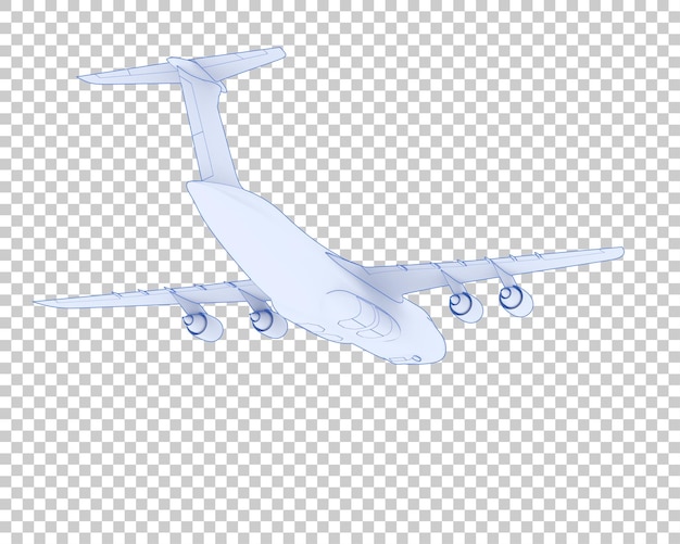 Avión de carga sobre fondo transparente Ilustración de renderizado 3d