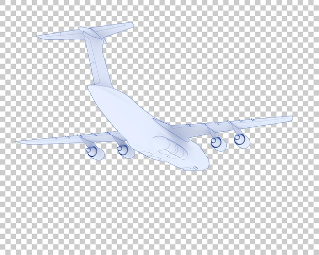 PSD avión de carga sobre fondo transparente ilustración de renderizado 3d