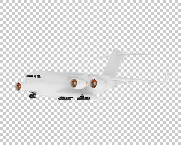 Avión de carga sobre fondo transparente Ilustración de renderizado 3d