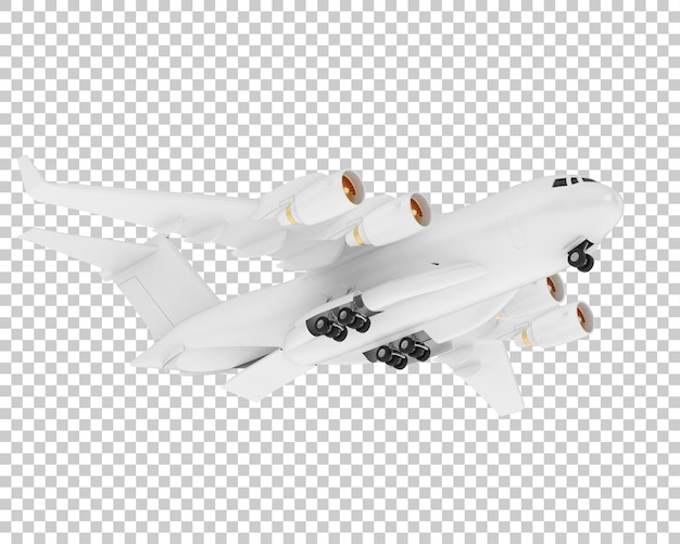 Avión de carga sobre fondo transparente Ilustración de renderizado 3d