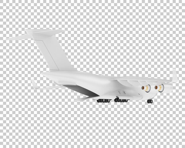 Avión de carga sobre fondo transparente Ilustración de renderizado 3d