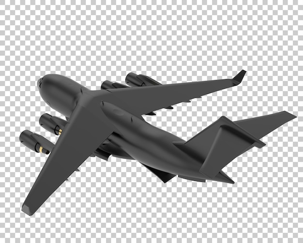 Avión de carga sobre fondo transparente Ilustración de renderizado 3d