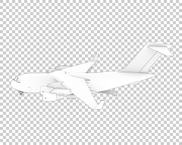 PSD avión de carga sobre fondo transparente ilustración de renderizado 3d