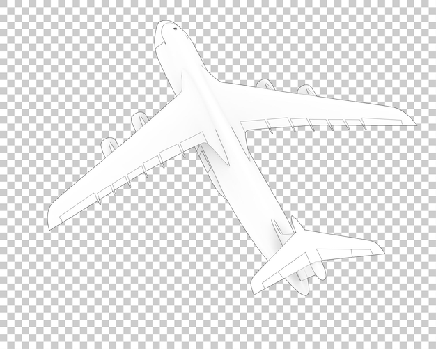 Avion cargo sur fond transparent illustration de rendu 3d