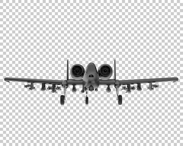 PSD avión de combate aislado en la ilustración de representación 3d de fondo transparente