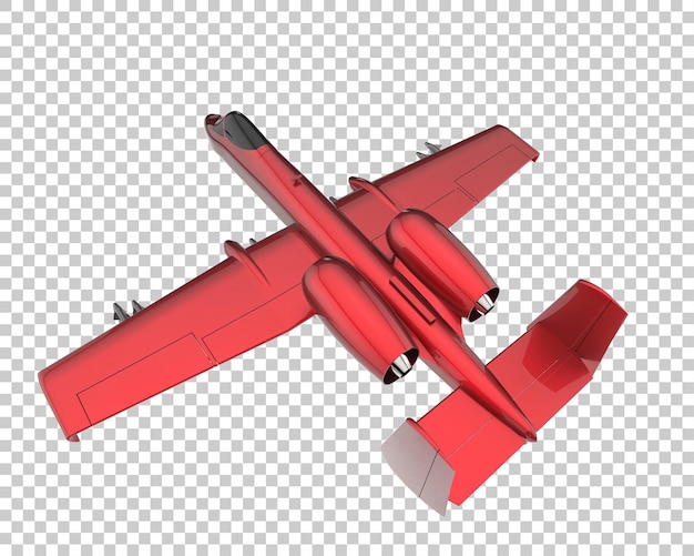 Avión de combate aislado en la ilustración de representación 3d de fondo transparente