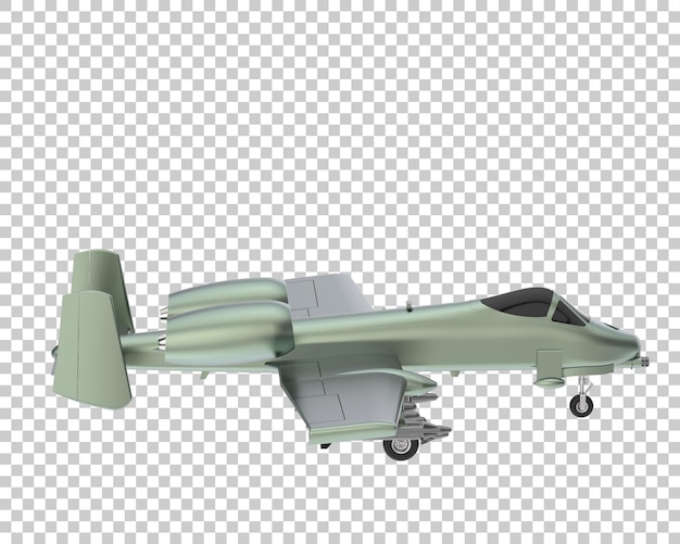 Avión de combate aislado en la ilustración de representación 3d de fondo transparente
