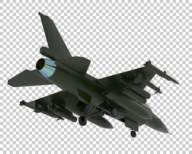 PSD avión de combate aislado en la ilustración de representación 3d de fondo transparente