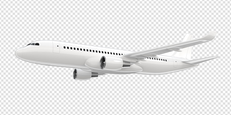 PSD avion de compagnie aérienne commerciale blanche.