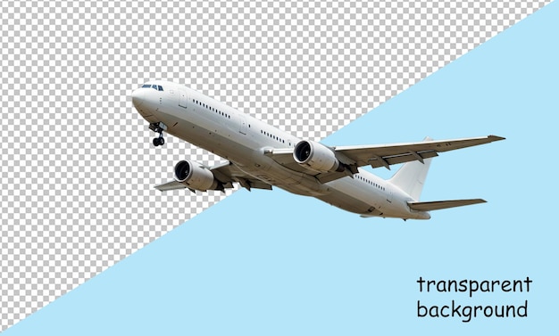 Avion décollant sur un fond transparent