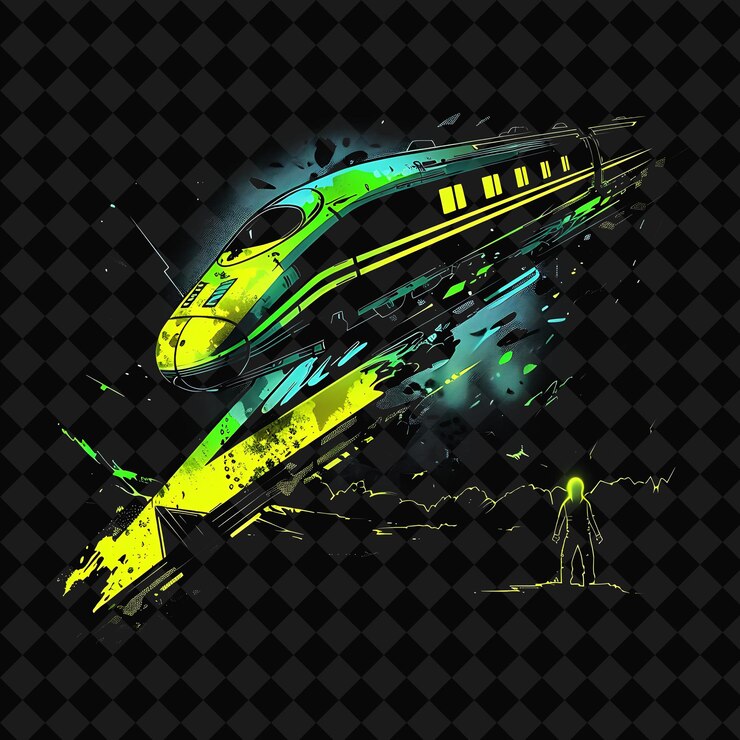 PSD un avión con un diseño verde y amarillo en la parte inferior