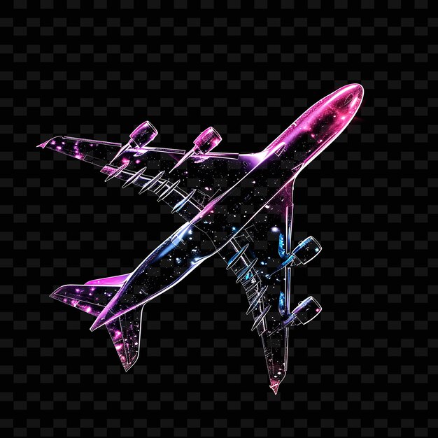 PSD un avion avec une étoile violette en bas et les mots 