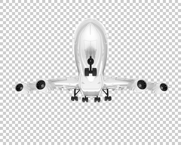 Avión en la ilustración de renderizado 3d de fondo transparente