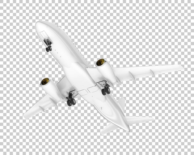 PSD avión en la ilustración de renderizado 3d de fondo transparente