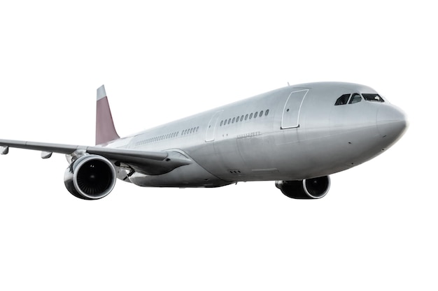 L'avion de ligne de passagers à fuselage large vole isolé