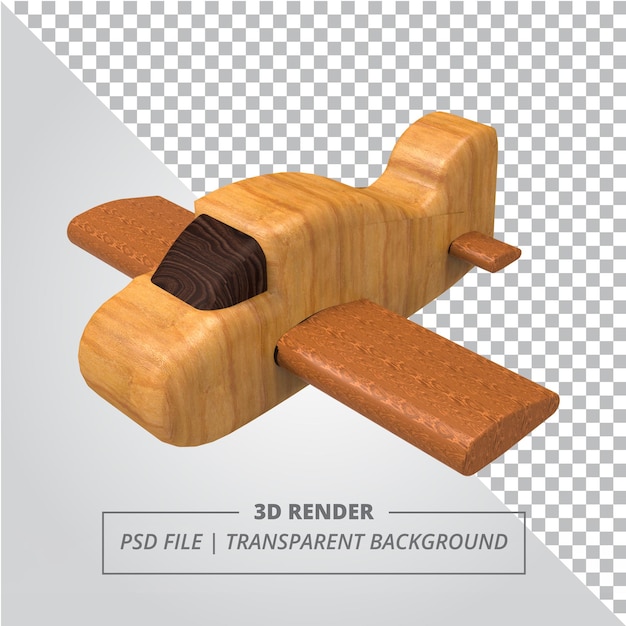 Avión de madera juguetes 3d render