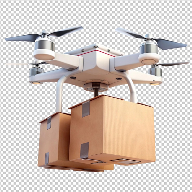 PSD avión no tripulado con cajas de entrega