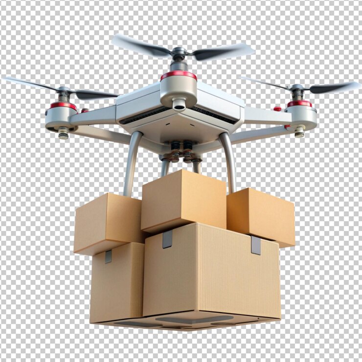 PSD avión no tripulado con cajas de entrega