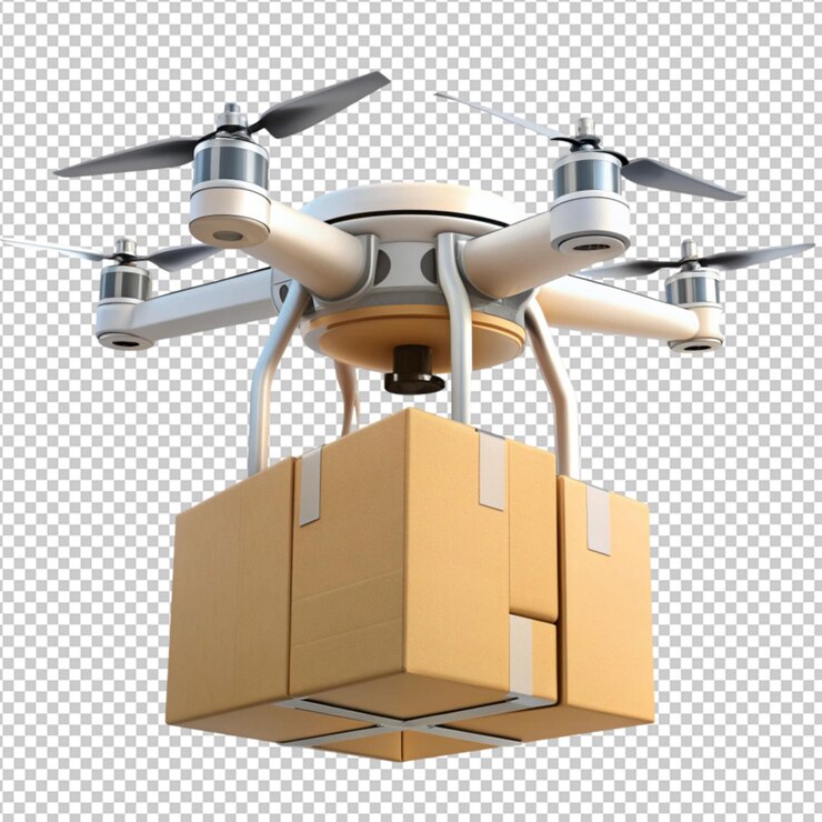 PSD avión no tripulado con cajas de entrega