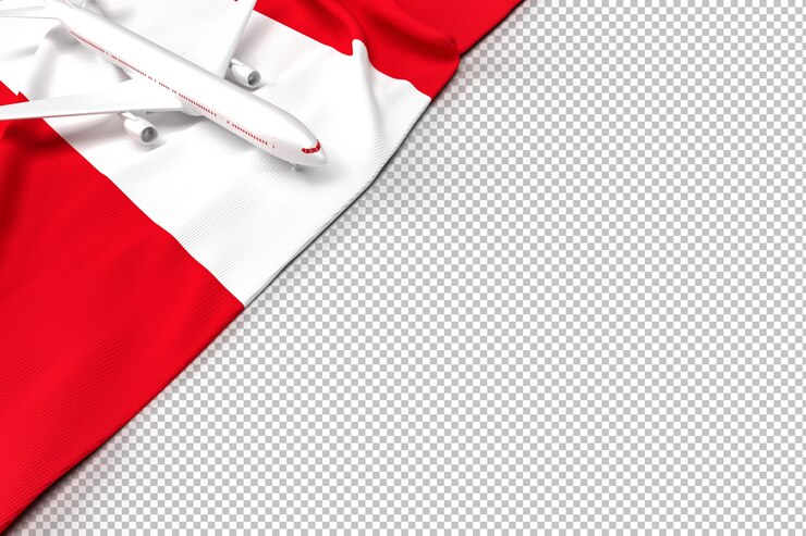 PSD avión de pasajeros y bandera de perú