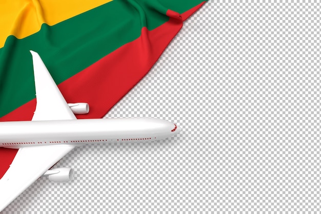 Avion De Passagers Et Drapeau De La Lituanie