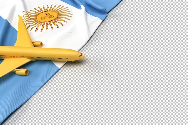 Avion De Passagers Et Drapeau De La République Argentine