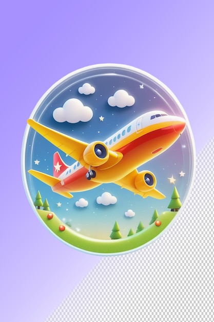 PSD l'avion psd 3d isolé sur un fond transparent