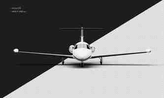 PSD avión de reacción de luz de motor gemelo blanco mate realista aislado desde la vista frontal