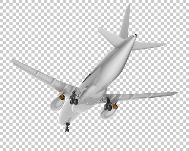 Avión sobre fondo transparente. Representación 3d - ilustración