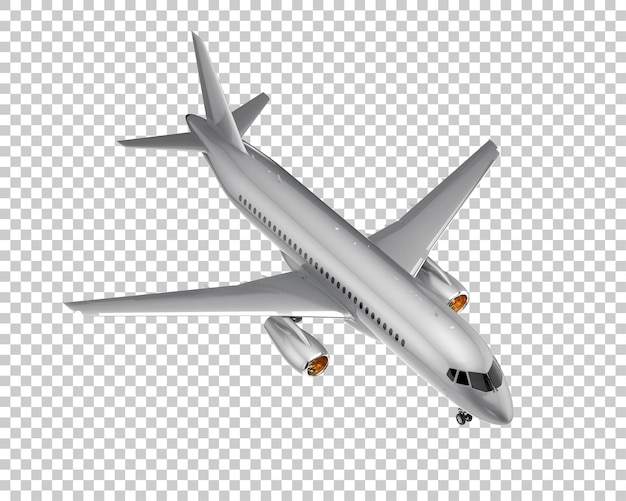 Avión sobre fondo transparente. Representación 3d - ilustración