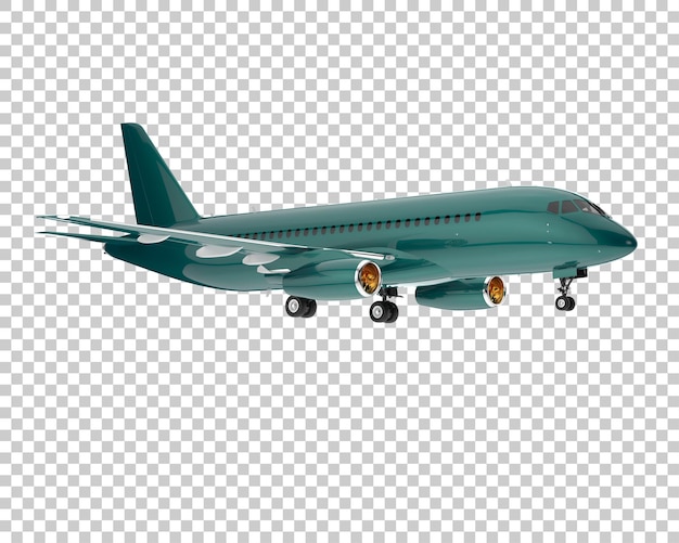 Avión sobre fondo transparente. Representación 3d - ilustración