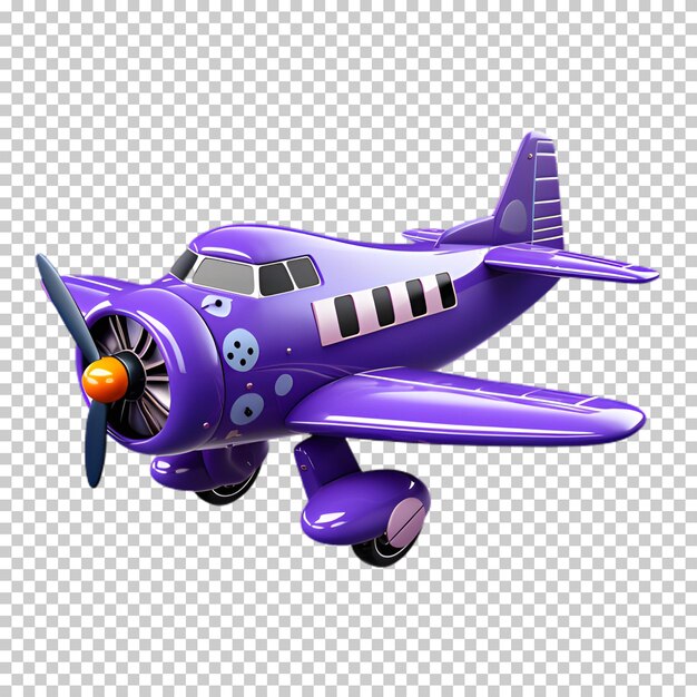 PSD avion violet isolé sur un fond transparent