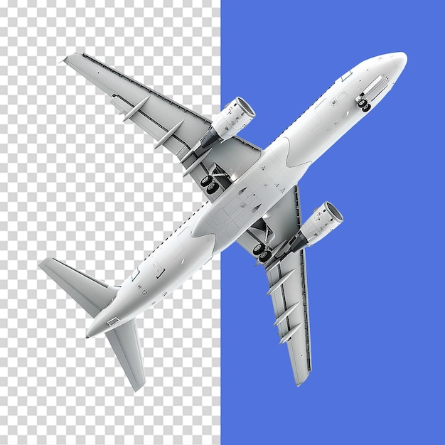 Avion en vol isolé sur un fond transparent